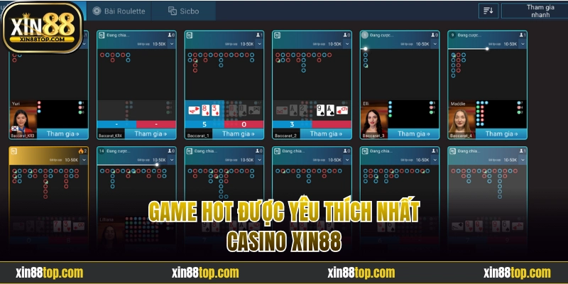 Game hot được chơi nhiều nhất casino Xin88