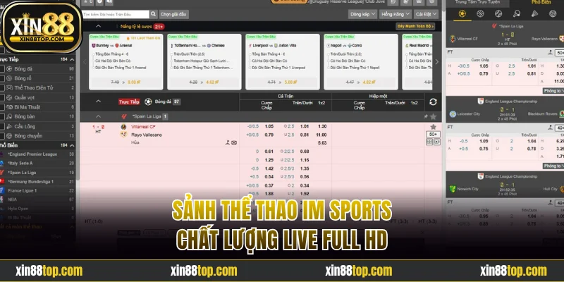 IM Sports cung cấp chất lượng live full HD